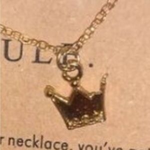 DOGEARED Golden You Rule Crown Pendant Necklace juicy